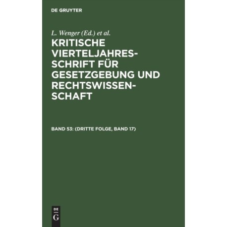 (Dritte Folge, Band 17)