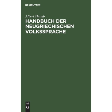 Handbuch der neugriechischen Volkssprache