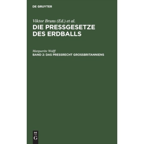 Das Preßrecht Großbritanniens