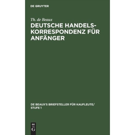 Deutsche Handelskorrespondenz Fur Anfanger