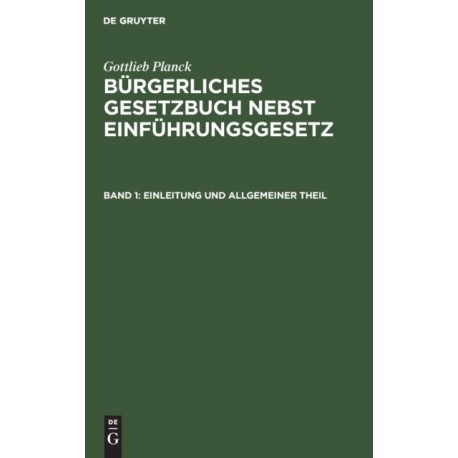 Einleitung Und Allgemeiner Theil