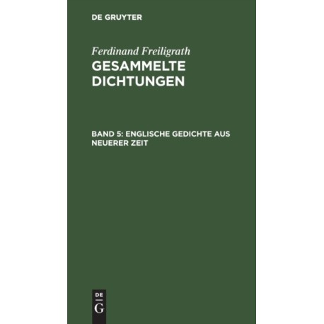 Englische Gedichte Aus Neuerer Zeit