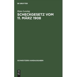 Scheckgesetz Vom 11. Marz 1908