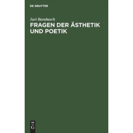 Fragen Der Asthetik Und Poetik