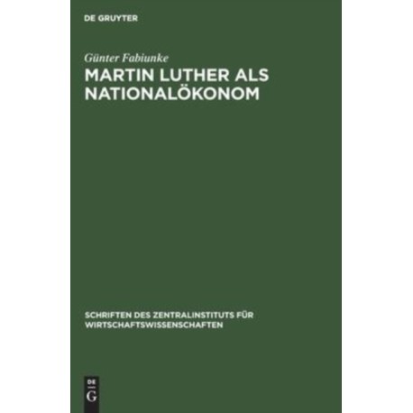 Martin Luther ALS Nationalokonom
