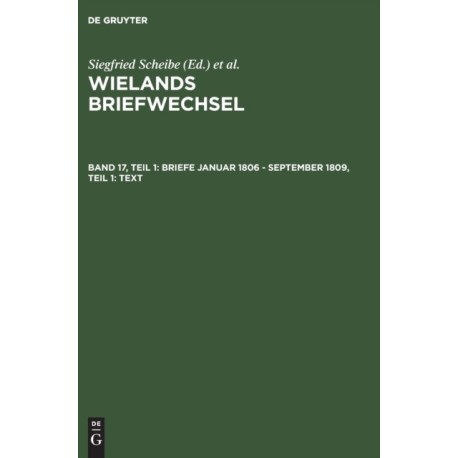 Briefe Januar 1806 - September 1809, Teil 1: Text