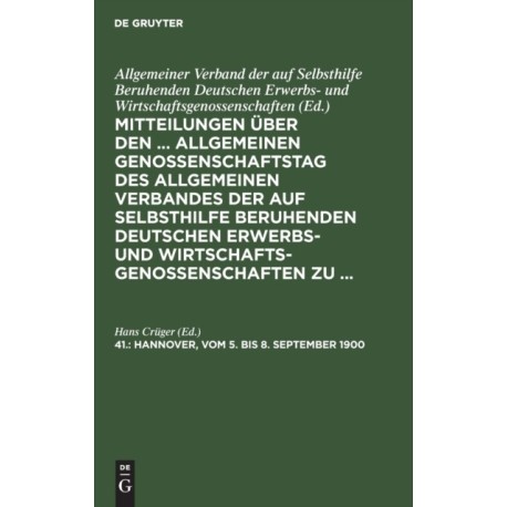 Hannover, Vom 5. Bis 8. September 1900