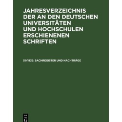 Sachregister und Nachtrage
