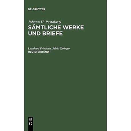 Samtliche Werke und Briefe. Registerband 1