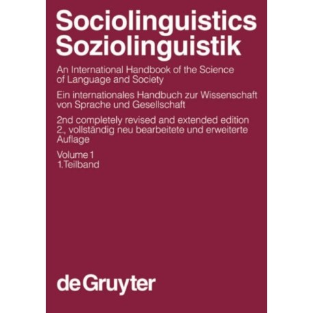 Sociolinguistics / Soziolinguistik. Volume 1