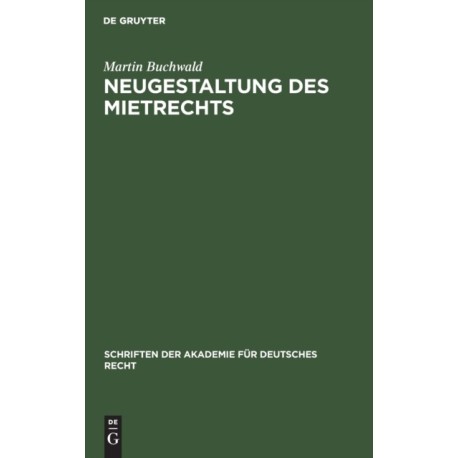 Neugestaltung Des Mietrechts