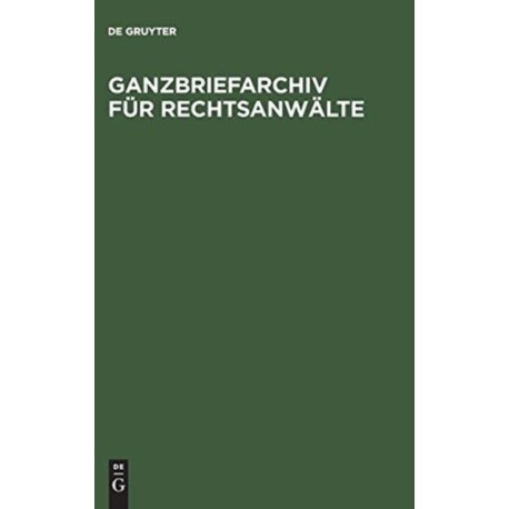 Ganzbriefarchiv fur Rechtsanwalte