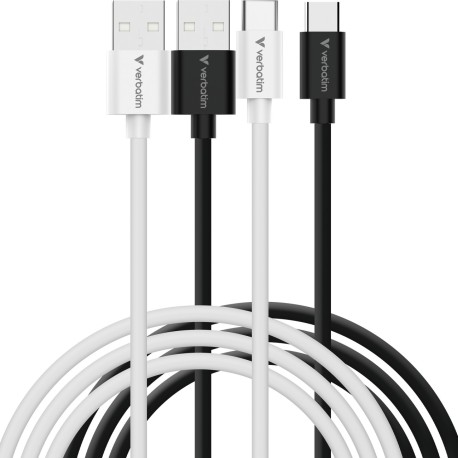 Verbatim Essentials USB-A to USB-C Cables 18W 1m 2-pack