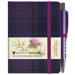 Waverley S.T. (S): Thistle Mini with Pen Pocket Genuine Tartan Cloth Commonplace Notebook