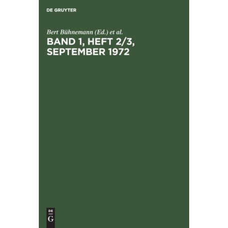 Band 1, Heft 2/3, September 1972