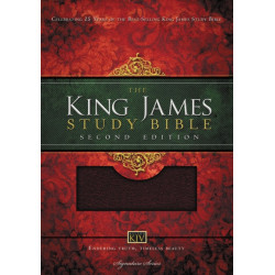 KJV Study Bible, Large Print, Bonded Leather, Burgundy, Red Letter: Second Edition