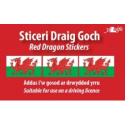 Sticeri Ddraig Goch / Red Dragon Stickers