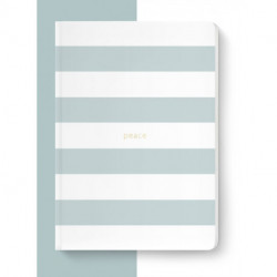 Spirit Stationery Striped A5 Notebook: Dusty Blue