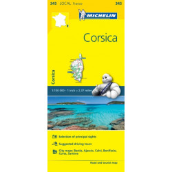 Corse-du-Sud, Haute-Corse - Michelin Local Map 345: Map
