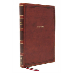 NKJV Holy Bible, Giant Print Thinline Bible, Brown Leathersoft, Red Letter, Comfort Print: New King James Version: New King James Version