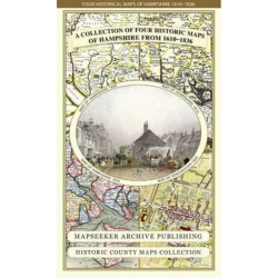Hampshire 1610 - 1836 - Fold Up Map that features a collection of Four Historic Maps, John Speed's County Map 1611, Johan Blaeu's County Map of 1648, Thomas Moules County Map of 1836 and a Plan of Winchester 1805 by Cole and Roper. The maps also feature t