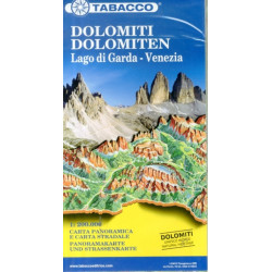 Dolomites / Lake Garda / Venice road map & panoramic map