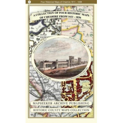 A Cheshire 1611 - 1840 - Fold Up Map that features a collection of Four Historic Maps, John Speed's County Map 1611, Johan Blaeu's County Map of 1648, Thomas Moules County Map of 1840 and Cole and Roper's Plan of the City of Chester 1805.