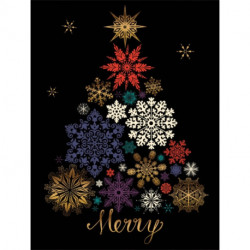Festive Snow Tree Large Embellished Holiday Notecards