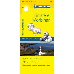 Finistere, Morbihan - Michelin Local Map 308: Map