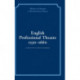 English Professional Theatre, 1530–1660