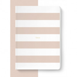 Spirit Stationery Striped A5 Notebook: Dusty Pink